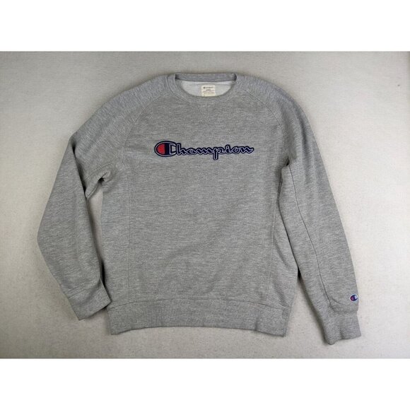 Champion Men's Sweatshirt Size Medium Gray Crew Neck Pullover - Picture 1 of 13